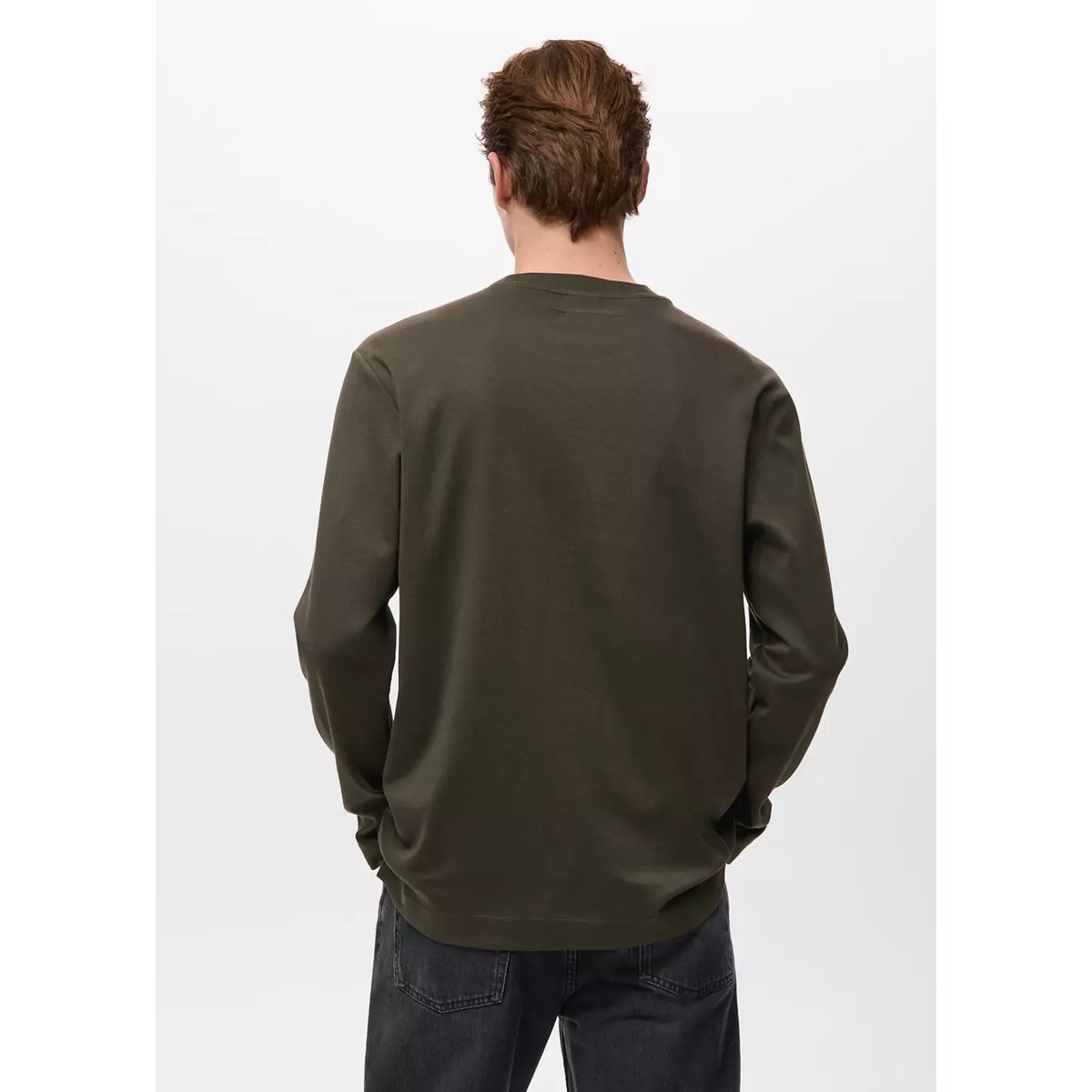 T-shirt manches longues regular-fit chocolat, MANGO MAN