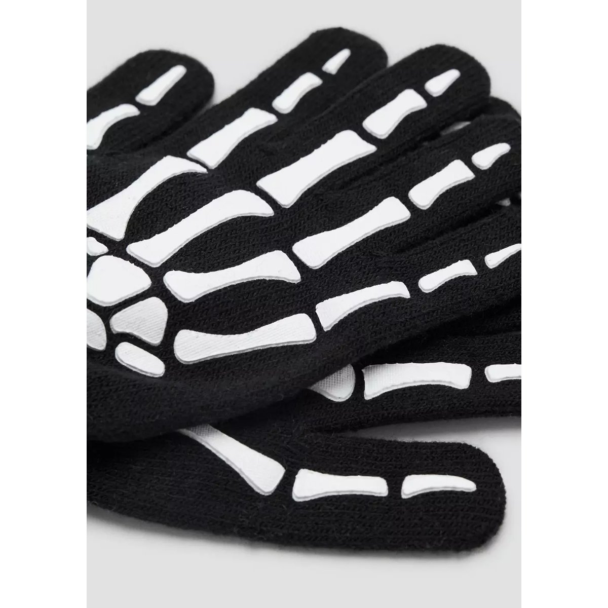 Gants en maille à motif squelette noir, MANGO KIDS