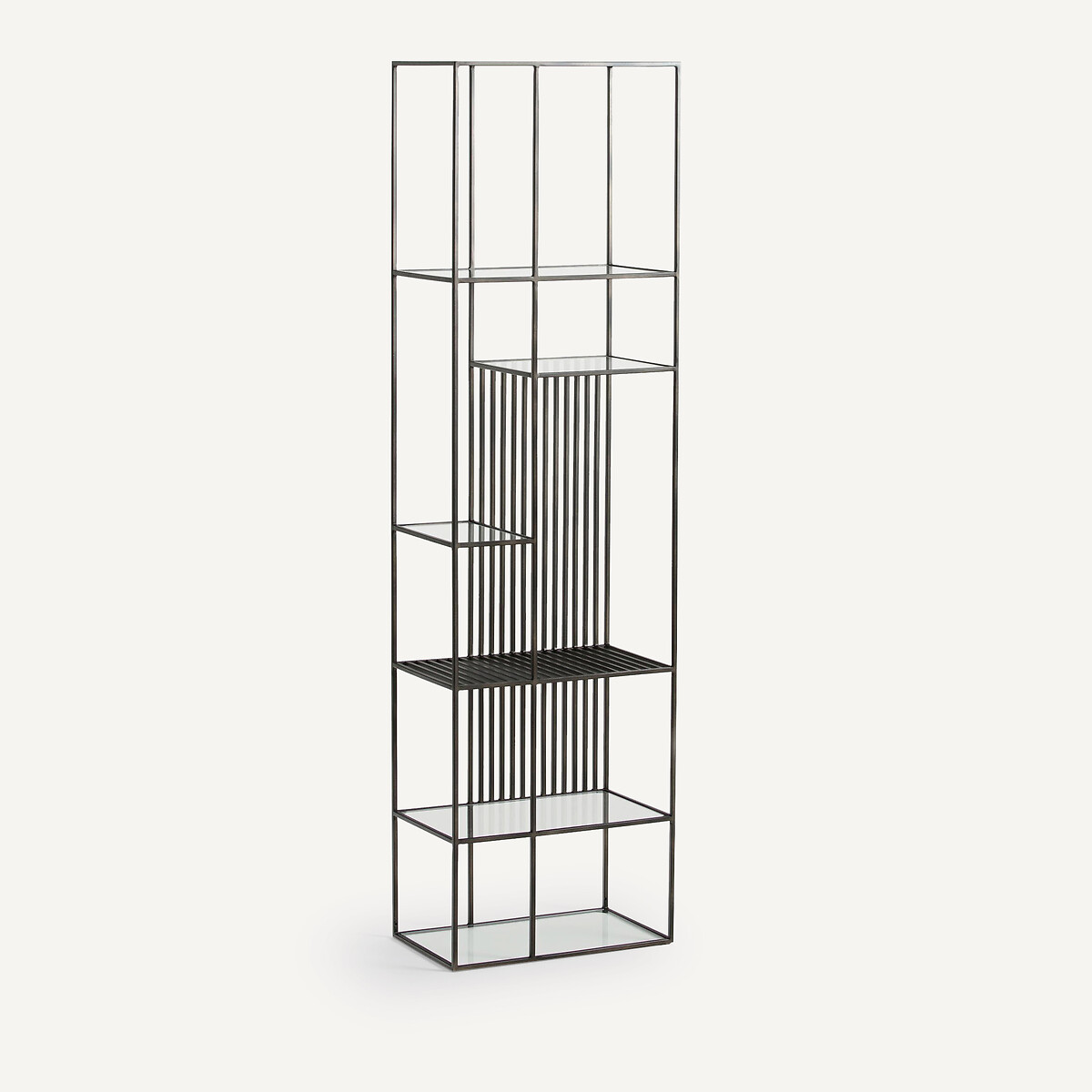 Libreria metallo acciaio e vetro, Rectiligne gun metal, AM.PM