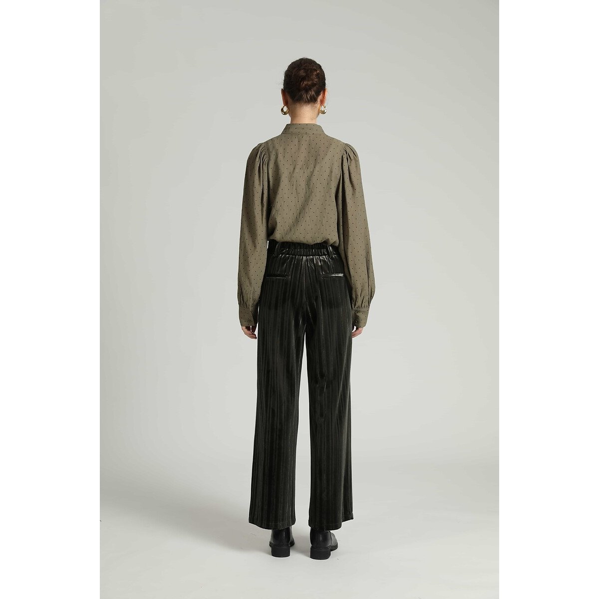 Pantaloni dritti in velluto verde scuro, SEE U SOON