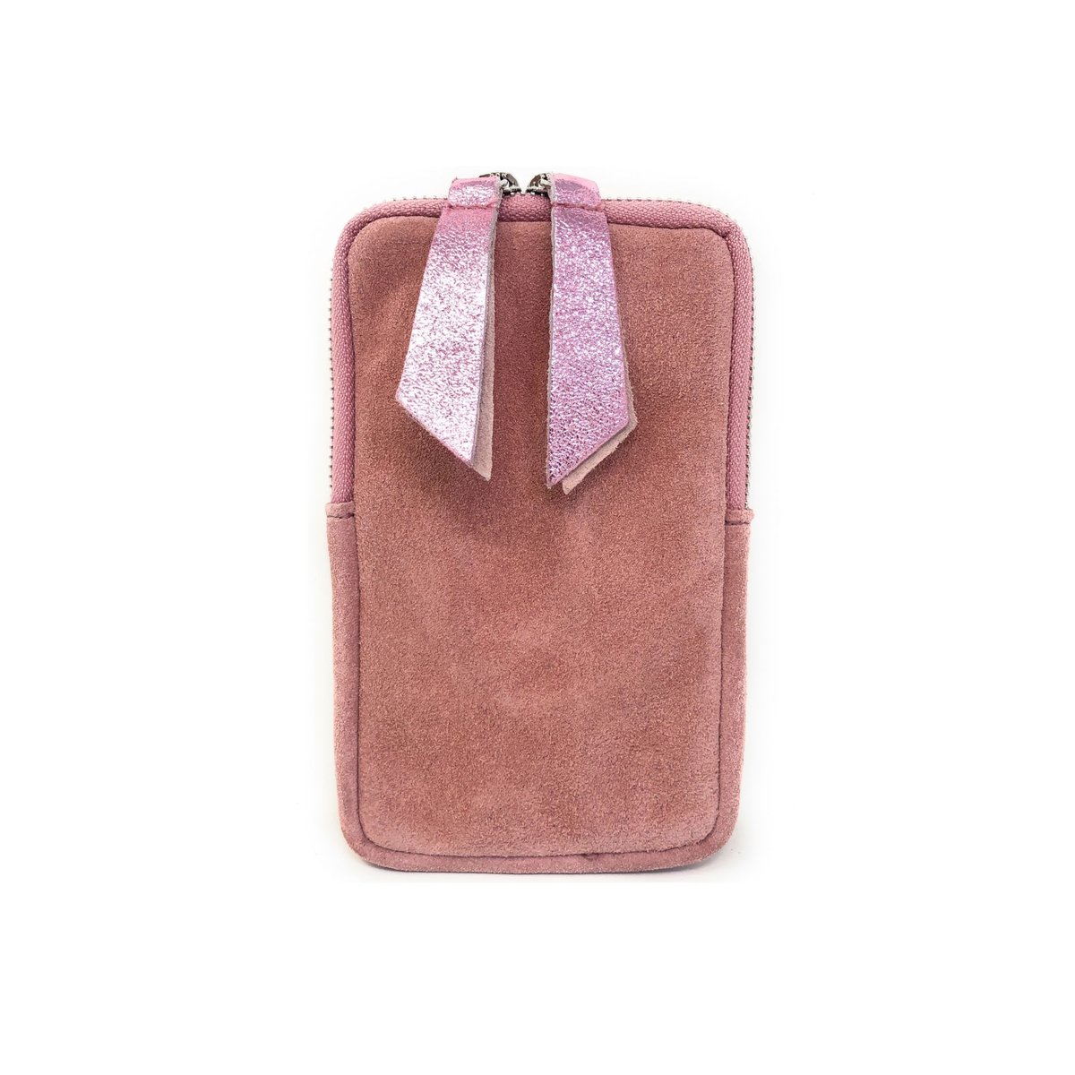Pochette bandoulière en croute de cuir italien LOUVRE rose clair, OH MY BAG