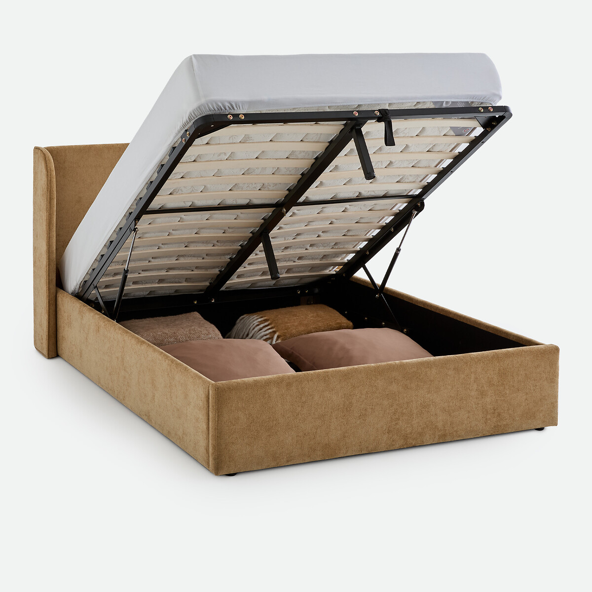 Letto contenitore con rete sollevabile, Nasik bronzo, LA REDOUTE INTERIEURS