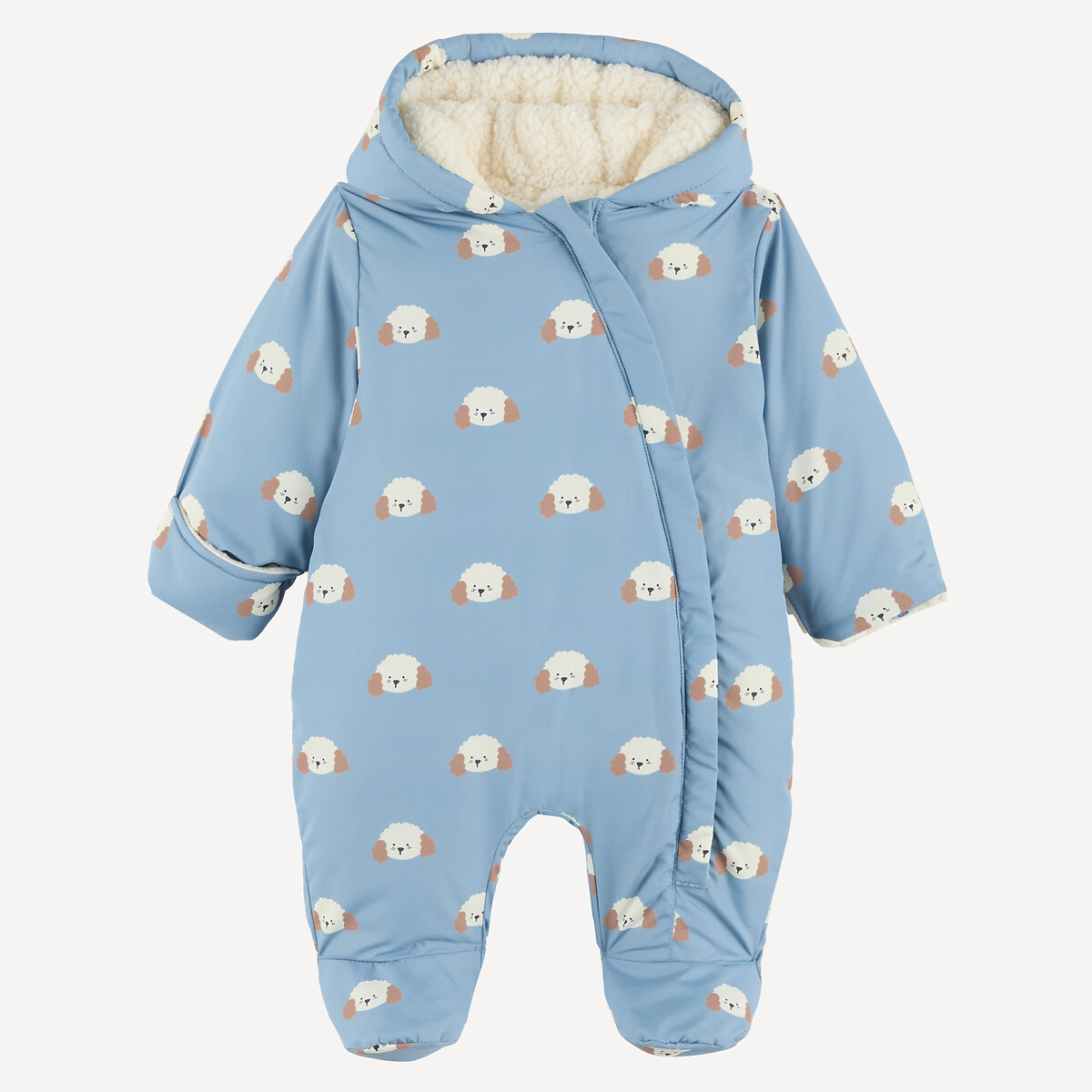 Combipilote à capuche, avec doublure sherpa, imprimé chiens bleu, LA REDOUTE COLLECTIONS