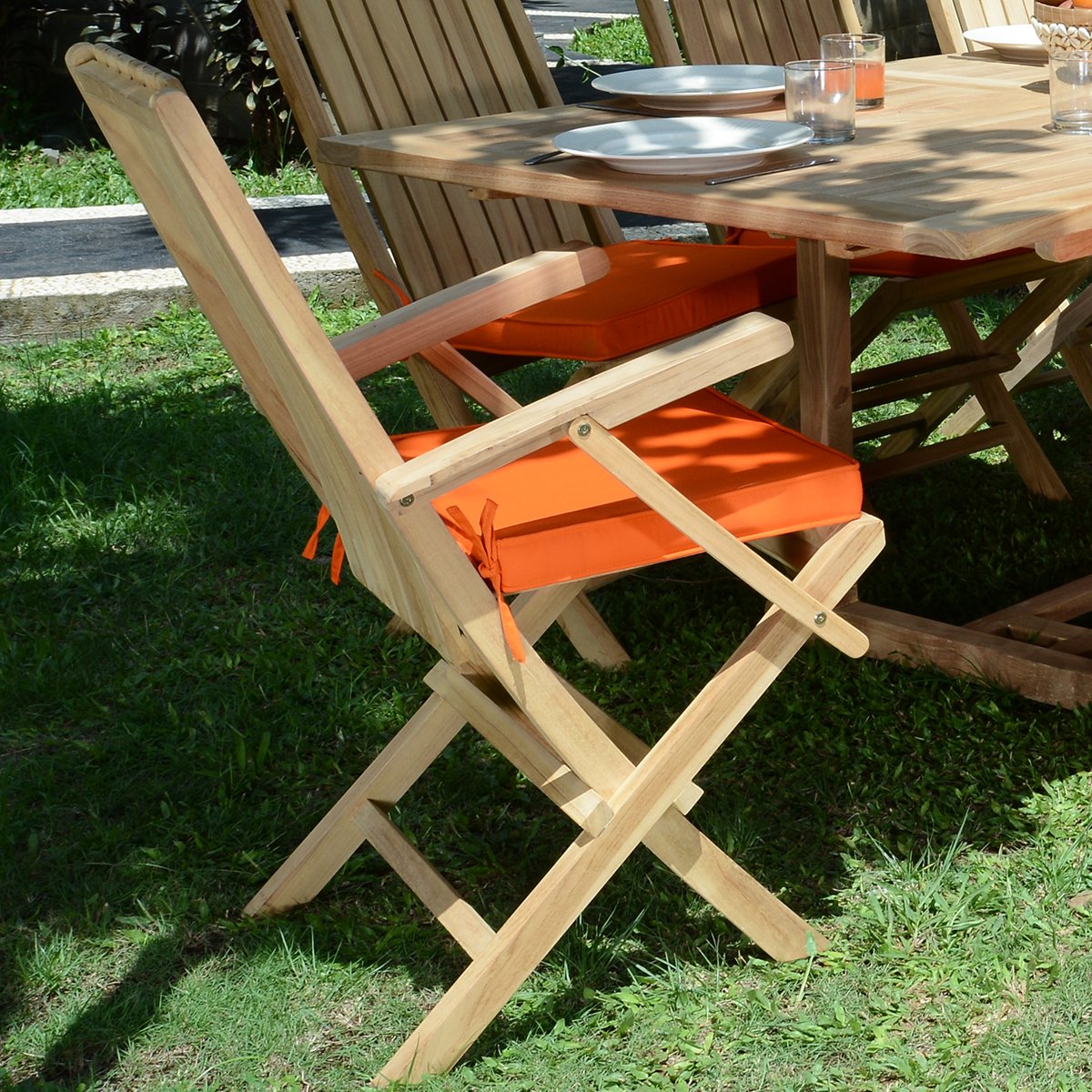 Fauteuils de jardin pliantes en teck massif (lot de 2) - KARIMUN naturel, TECK ATTITUDE