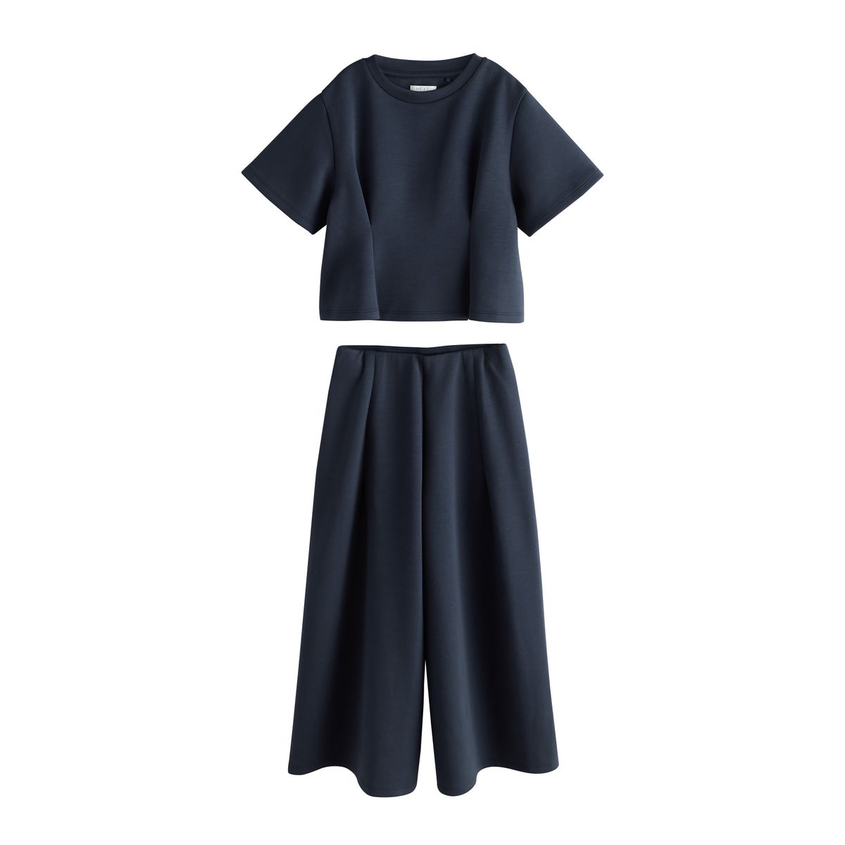 Ensemble pantalon large plissé bleu marine, NEXT