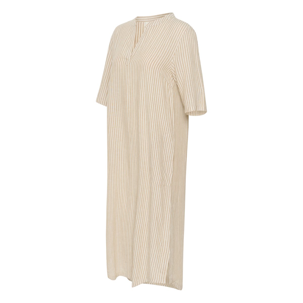 Robe beige/blanc rayures chinchilla/chalk stripe, KAFFE