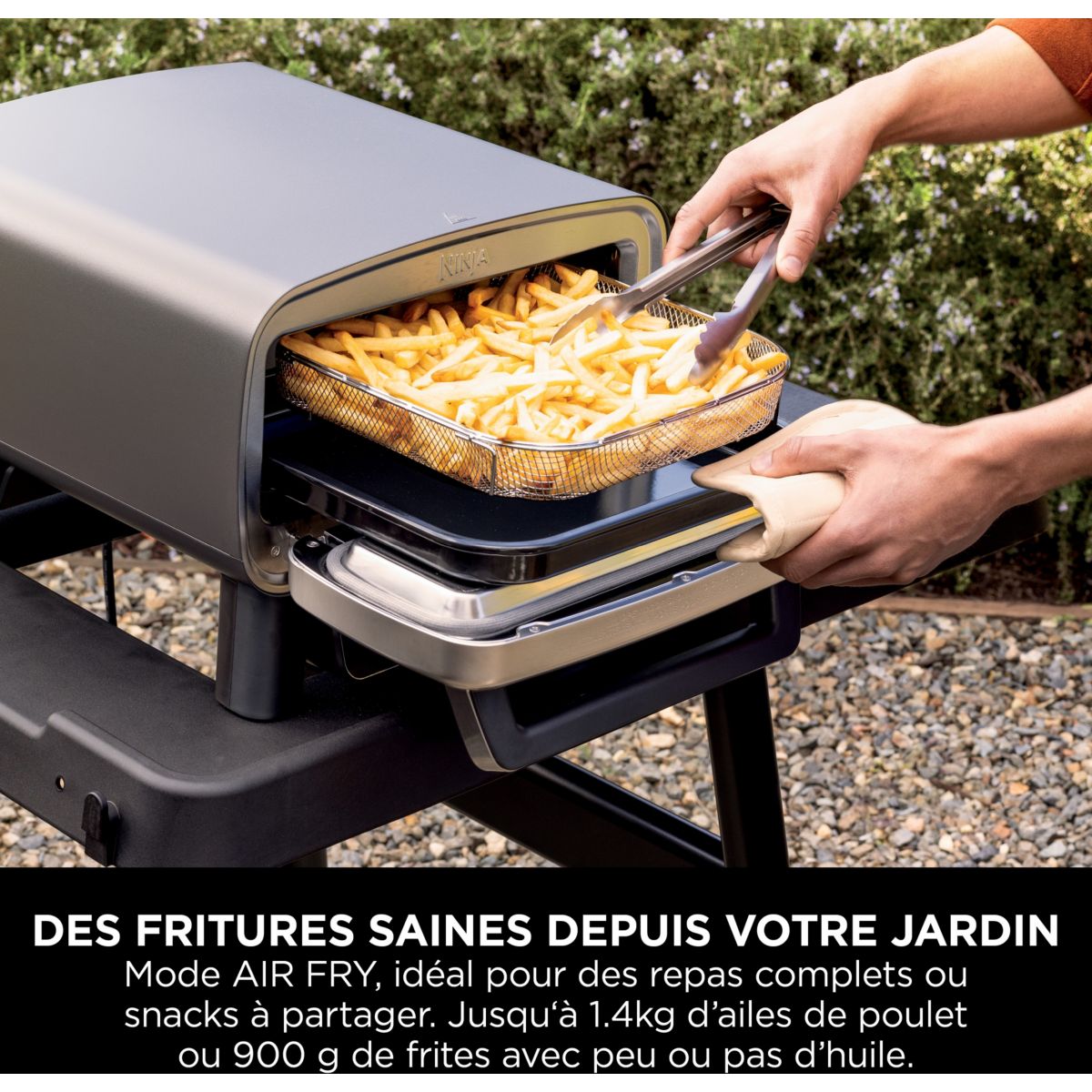 Four à pizza électrique MO201EU inox noir pizza 30 cm, fonction air fryer, thermostat digital couleur unique, NINJA