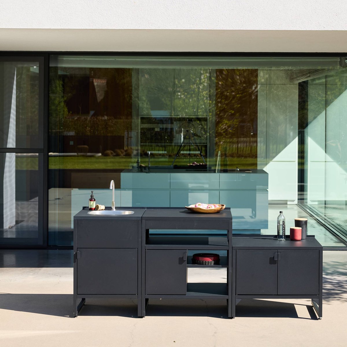 Cuisine extérieure 3 modules acier inoxydable  KEA 3 MODULES noir, SWEEEK