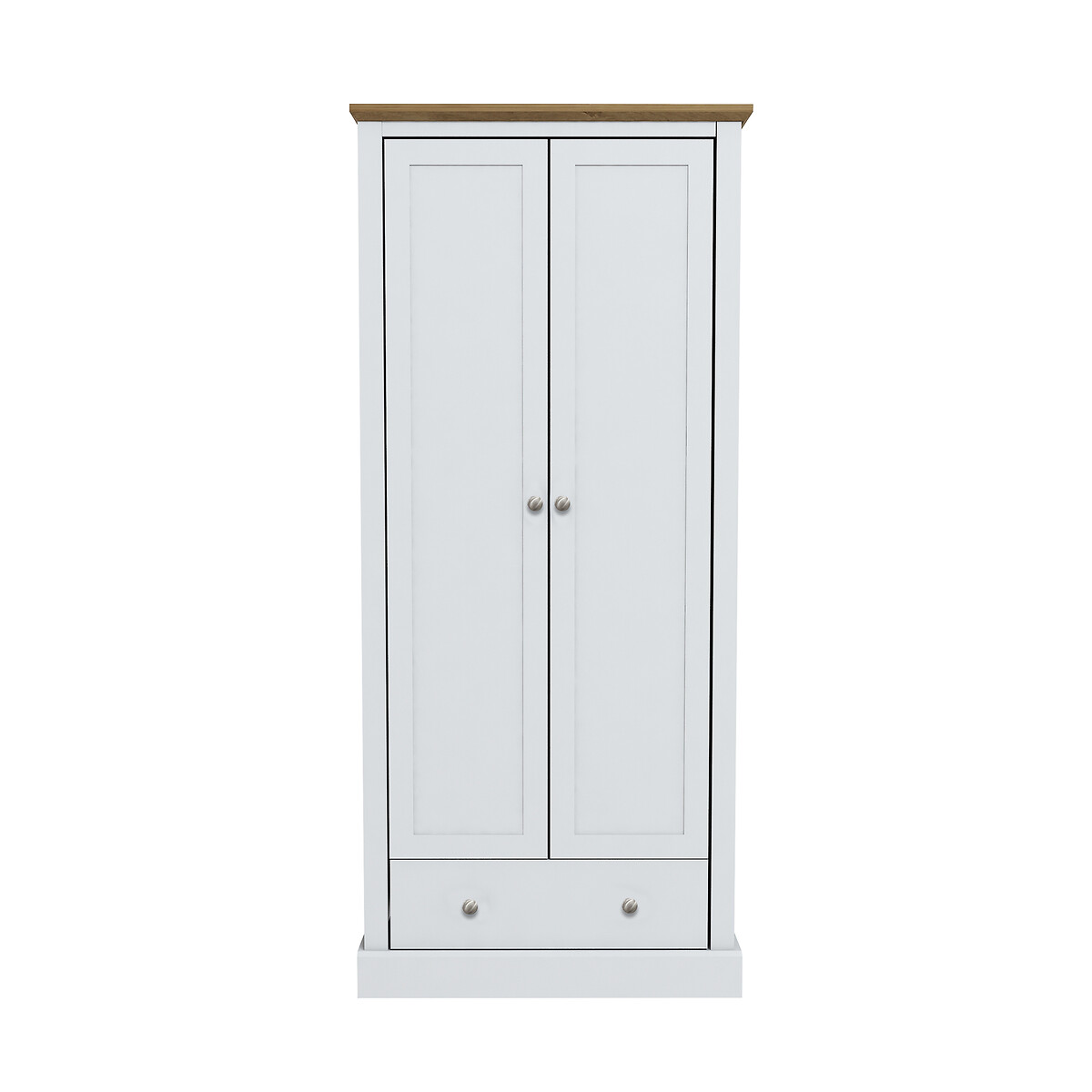 Wooden 2 Door Wardrobe with Single Drawer white, SO'HOME
