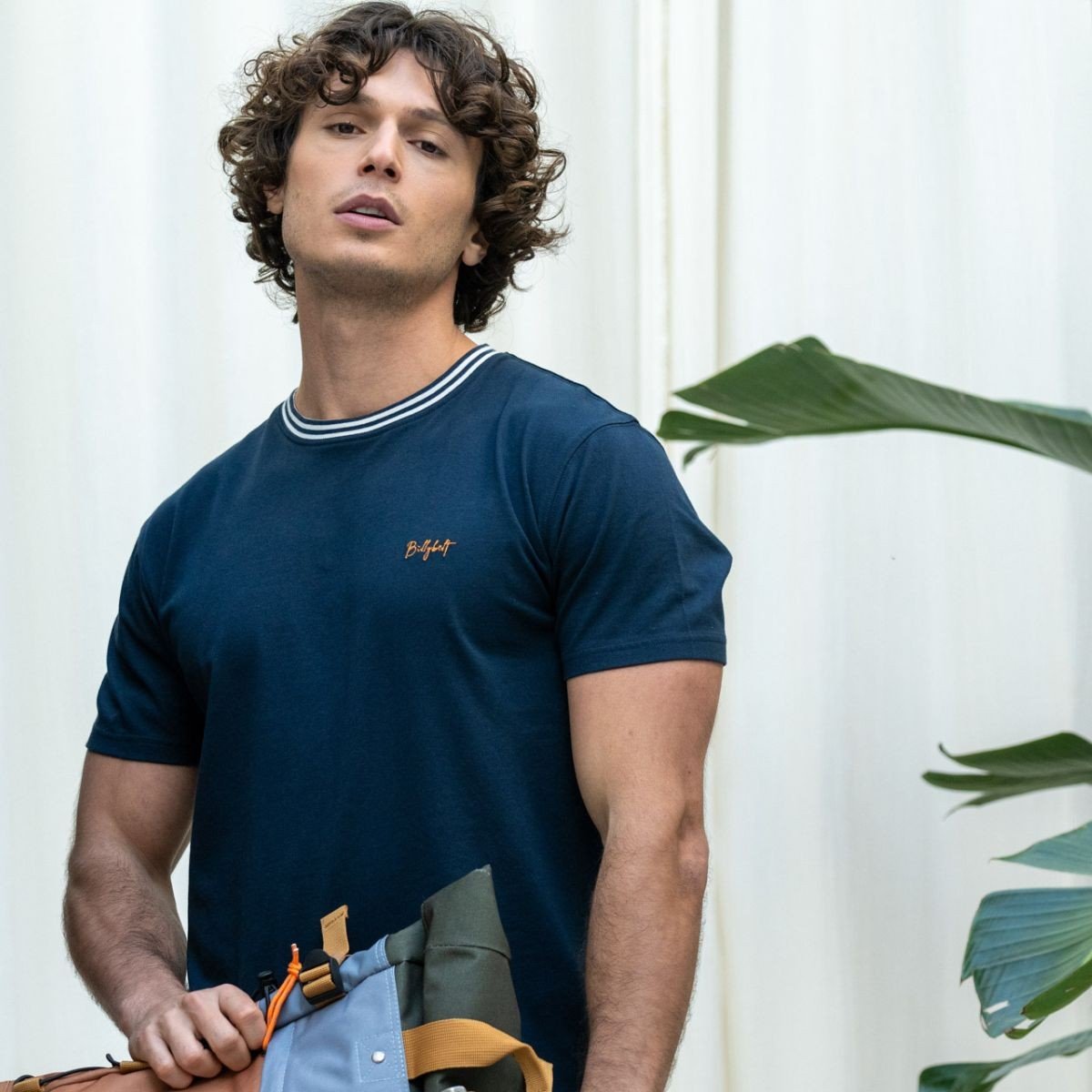T-shirt 100% coton biologique VINTAGE bleu marine, BILLYBELT