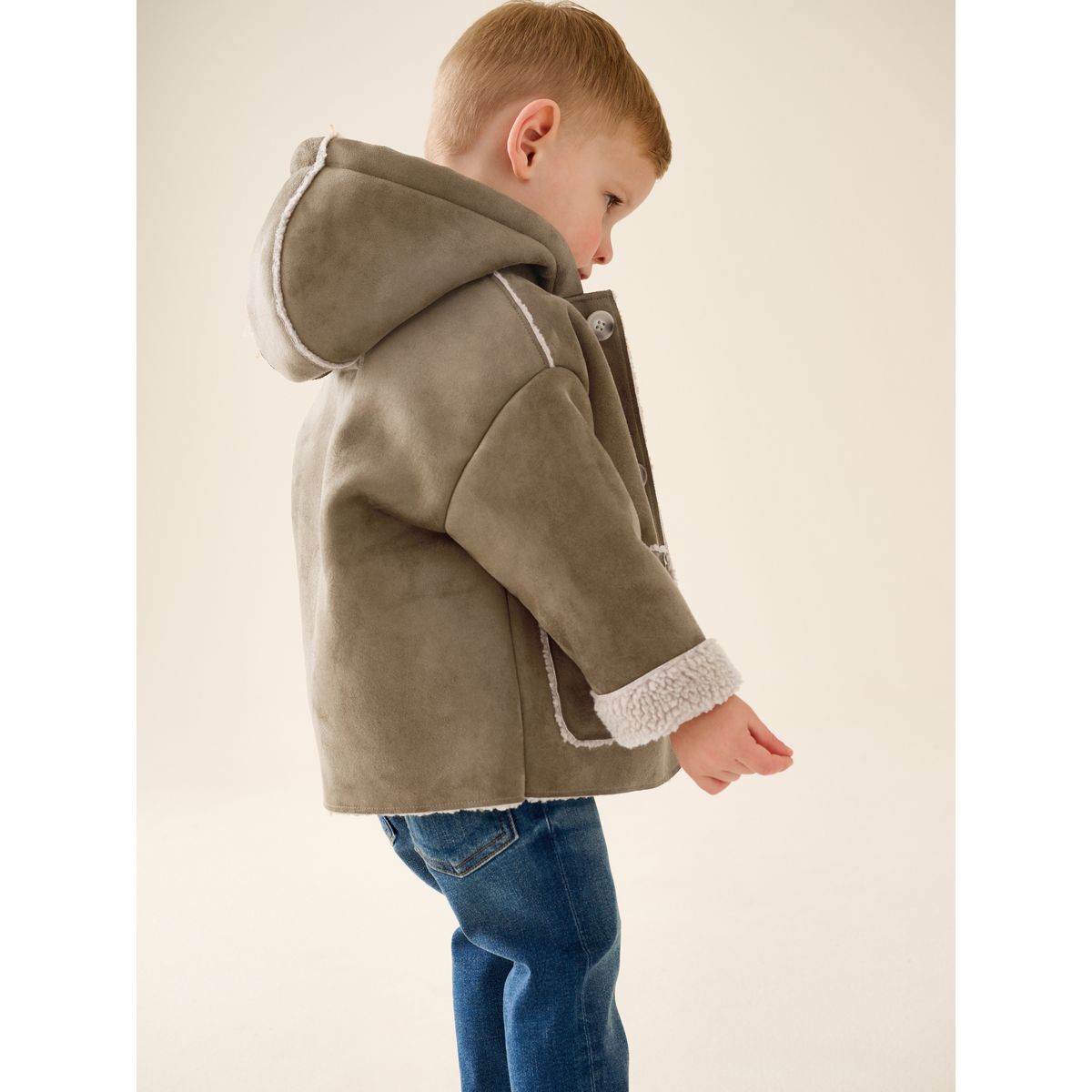 Manteau en imitation daim marron fauve, NEXT