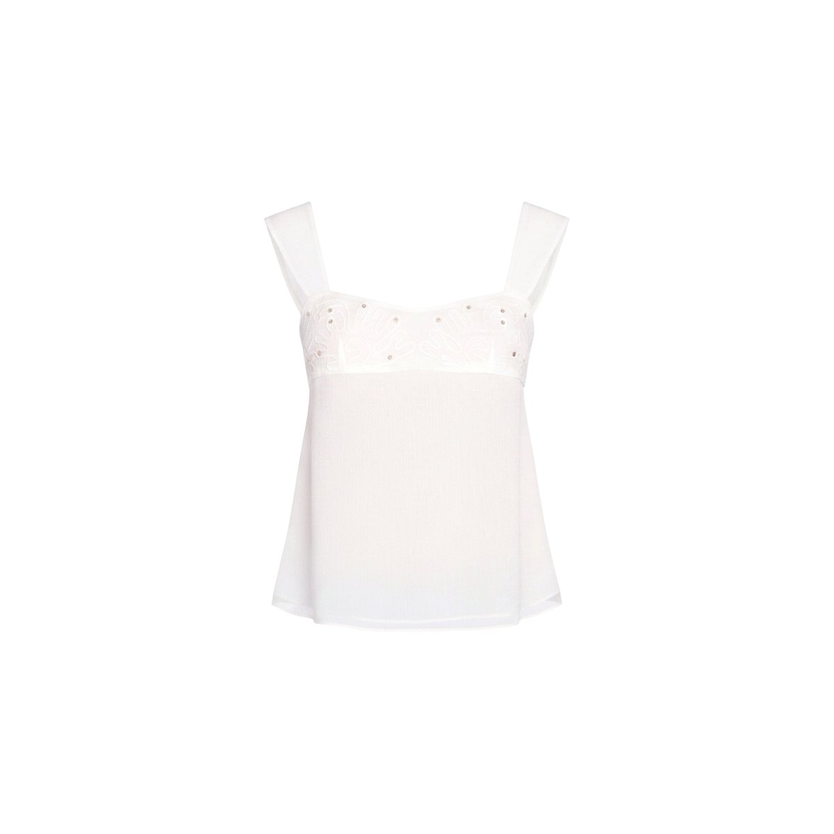 Top avec broderie de paillettes et dos nu blanche, THE-ARE