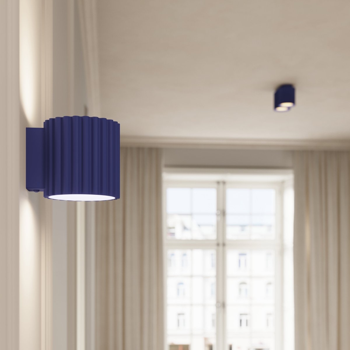 Plafonnier Aluminium Outremer GU10 1 Aura bleu, EDEN