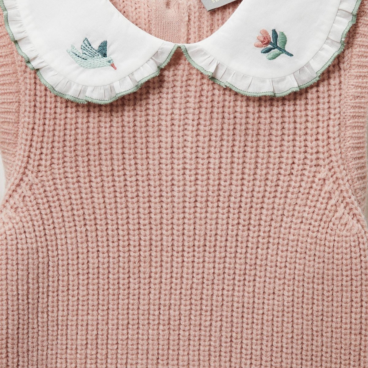 Pull 2 en 1 sans manches avec blouse unie ecru, BOUT'CHOU