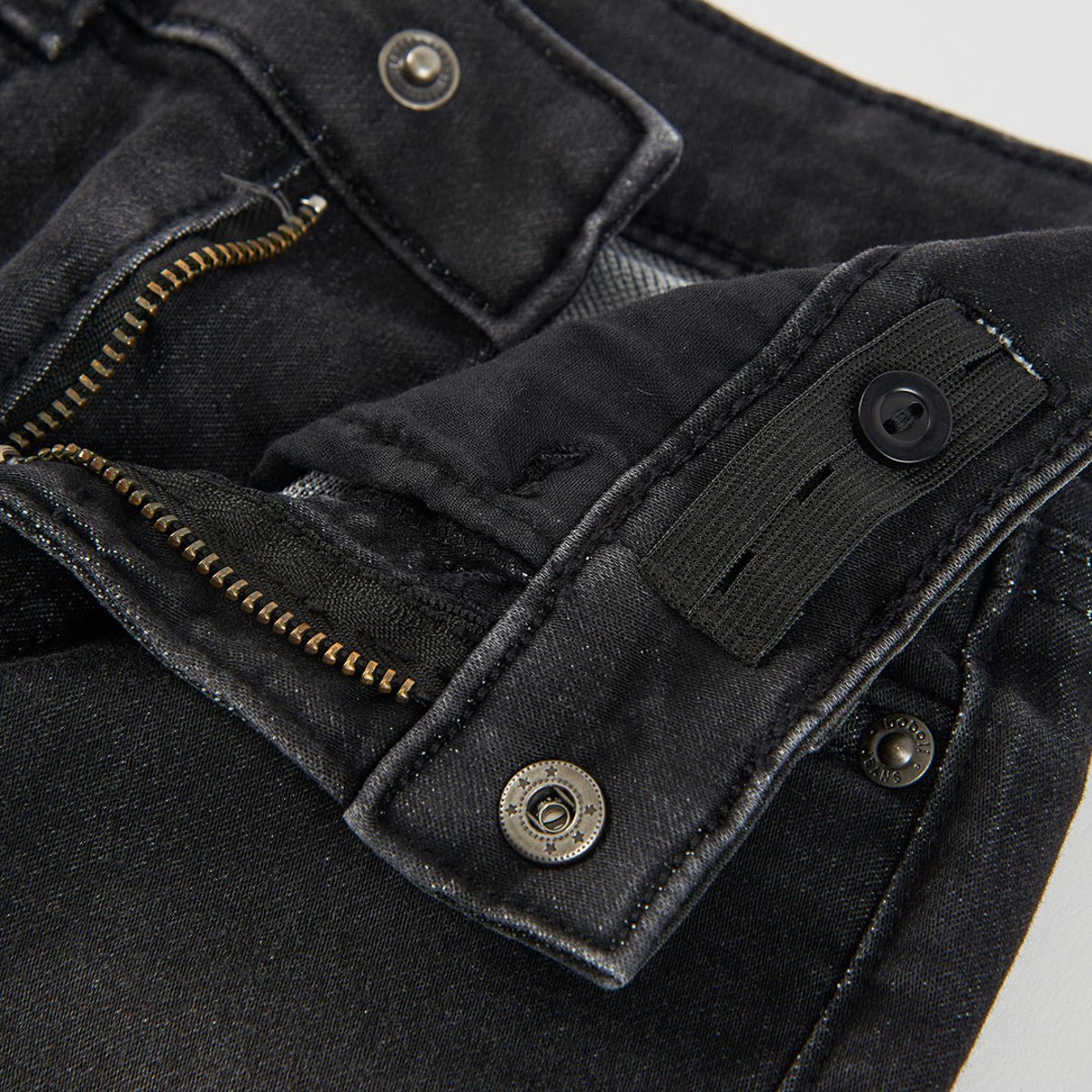 Pantalon en denim élastique garçon noir, BOBOLI