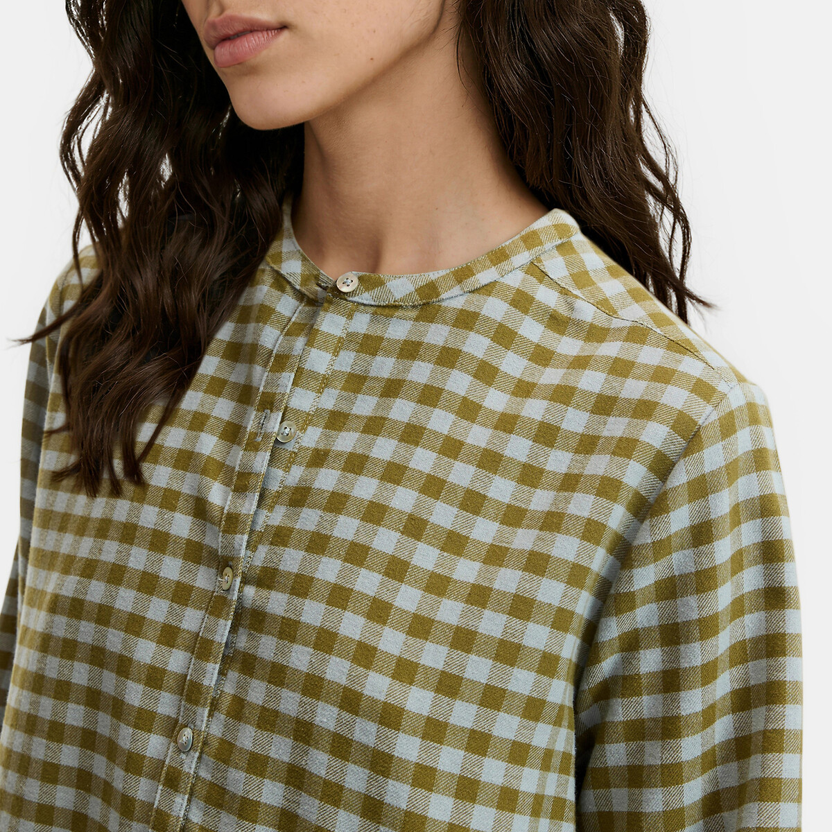 Chemise de nuit en flanelle à carreaux carreaux bleu/vert, LA REDOUTE COLLECTIONS