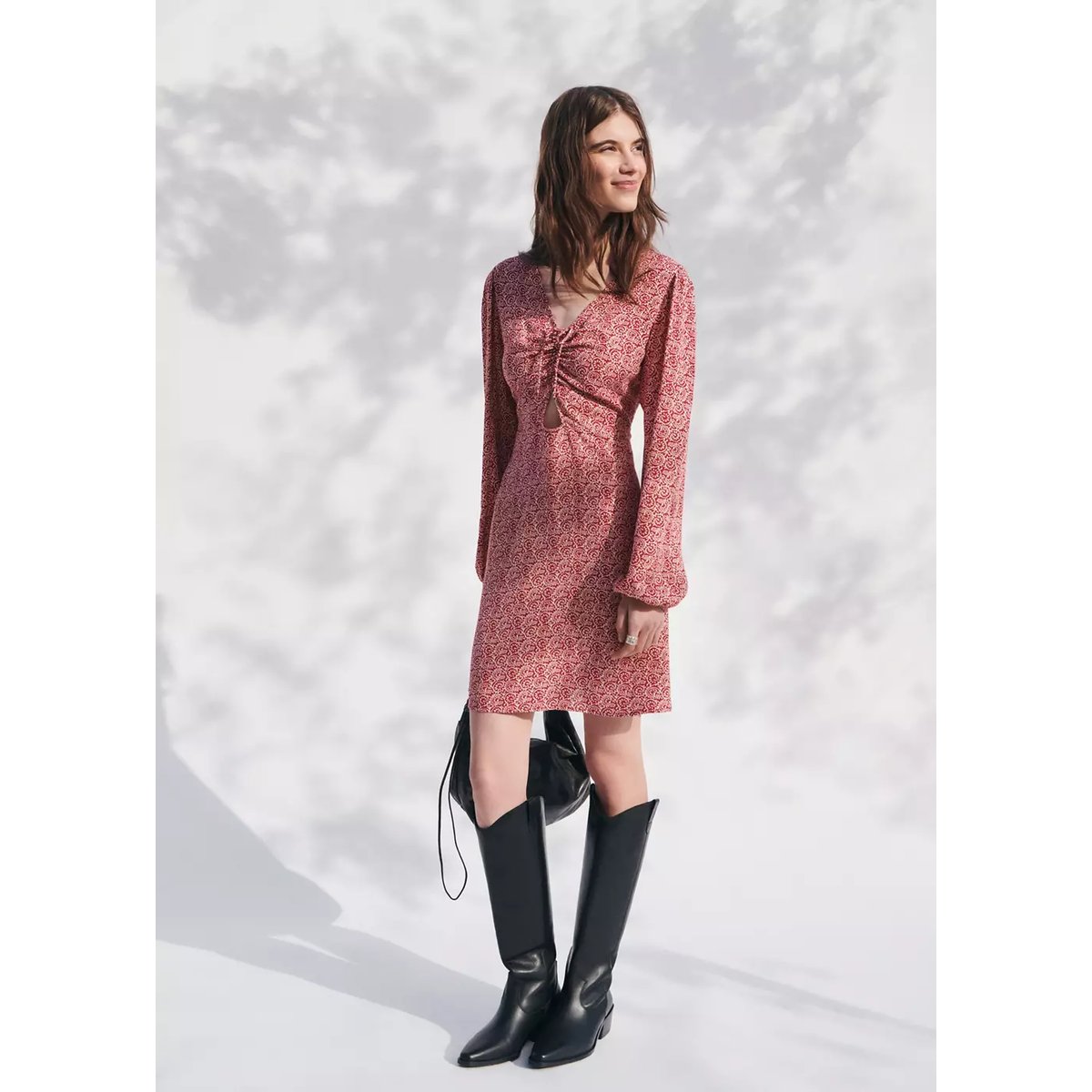 Robe imprimée à nœud rouge, MANGO TEEN