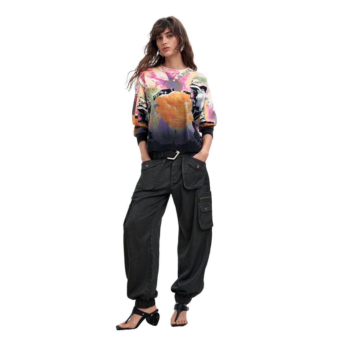Pull imprimé Lacroix noir, DESIGUAL