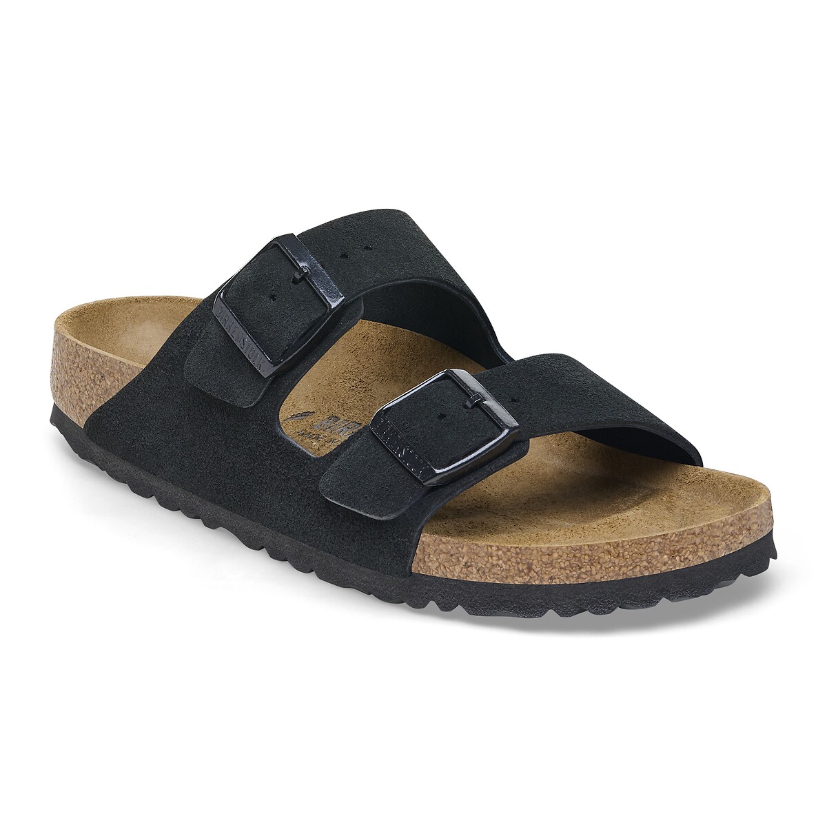 Mules double bride en cuir suédé ARIZONA noir, BIRKENSTOCK