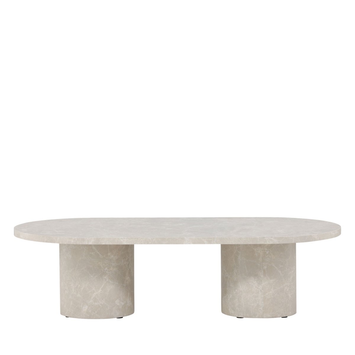 Table basse ovale effet marbre 120x60cm- NARVIK beige, VENTURE HOME