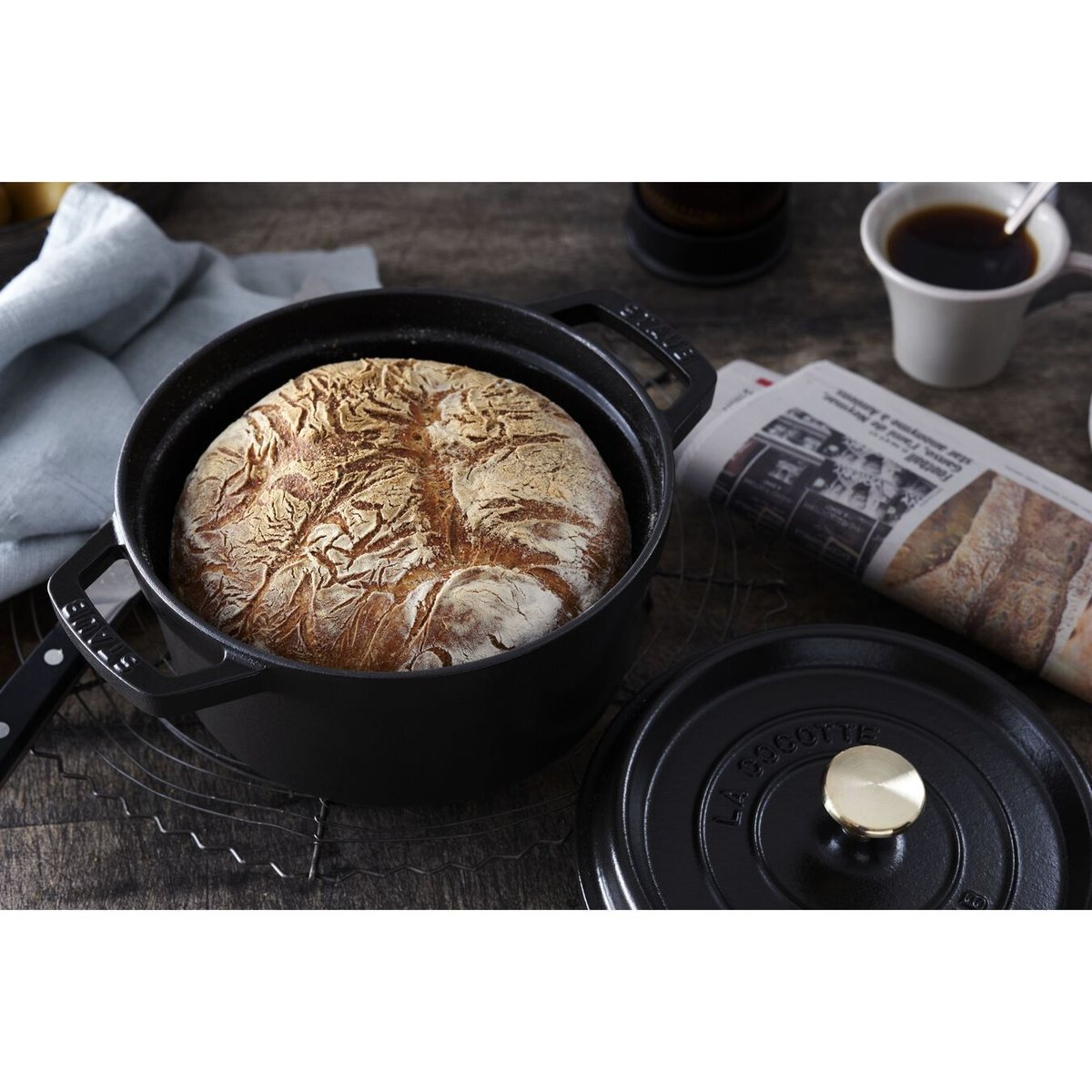 Cocotte en Fonte, Ronde noir mat, STAUB