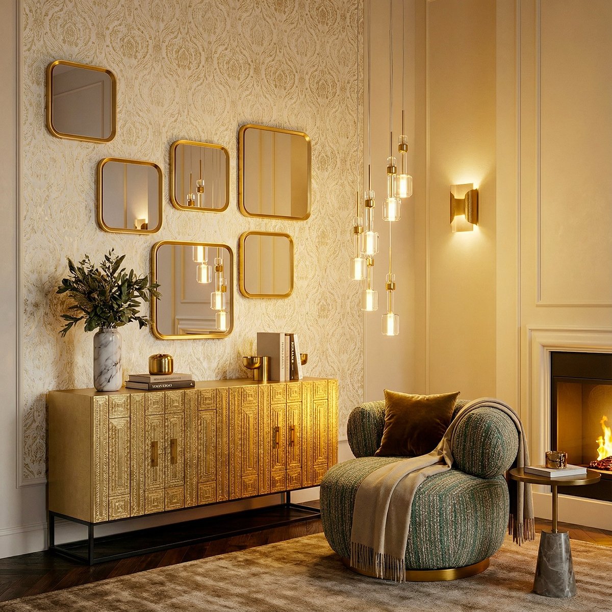 Suspension en verre et acier, CANDY BAR or, KARE DESIGN