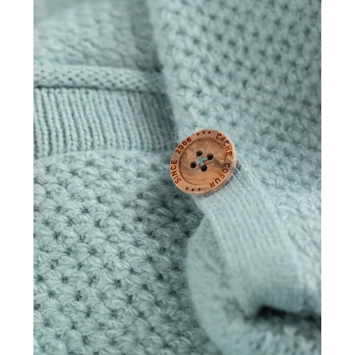 Cardigan de grossesse en maille Abelha sauge, CACHE COEUR