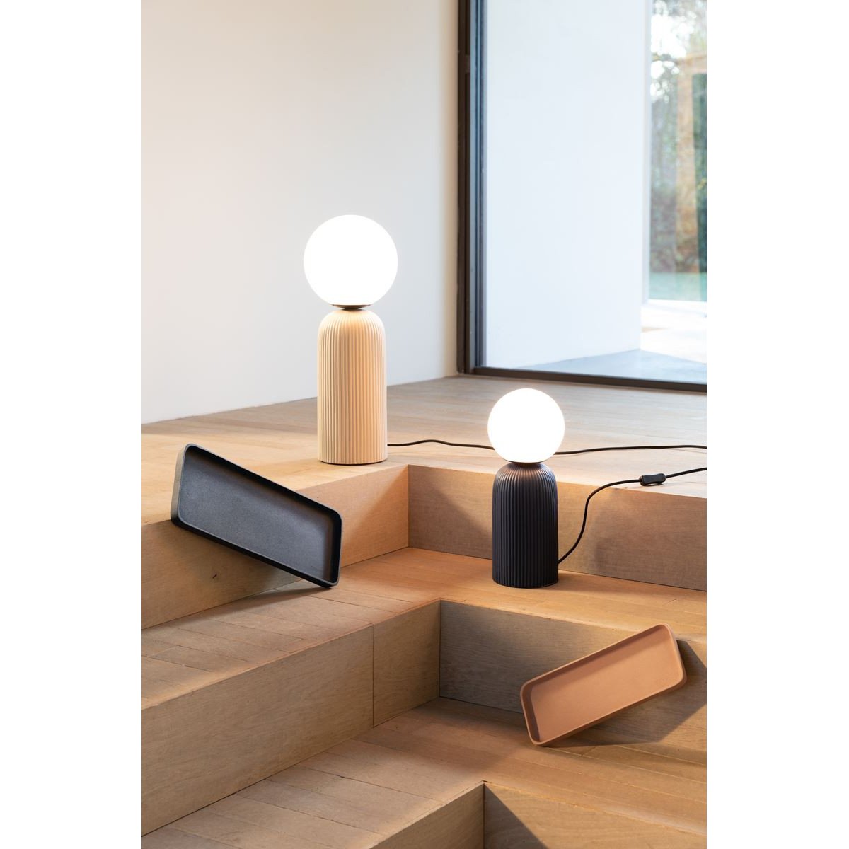 Lampe design en céramique bleu, ZUIVER