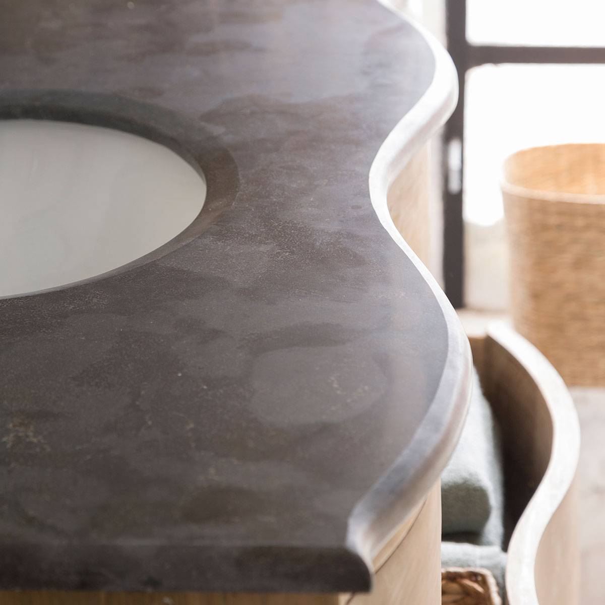 Meuble sous vasque en bois recyclé MIA bois clair, MADE IN MEUBLES