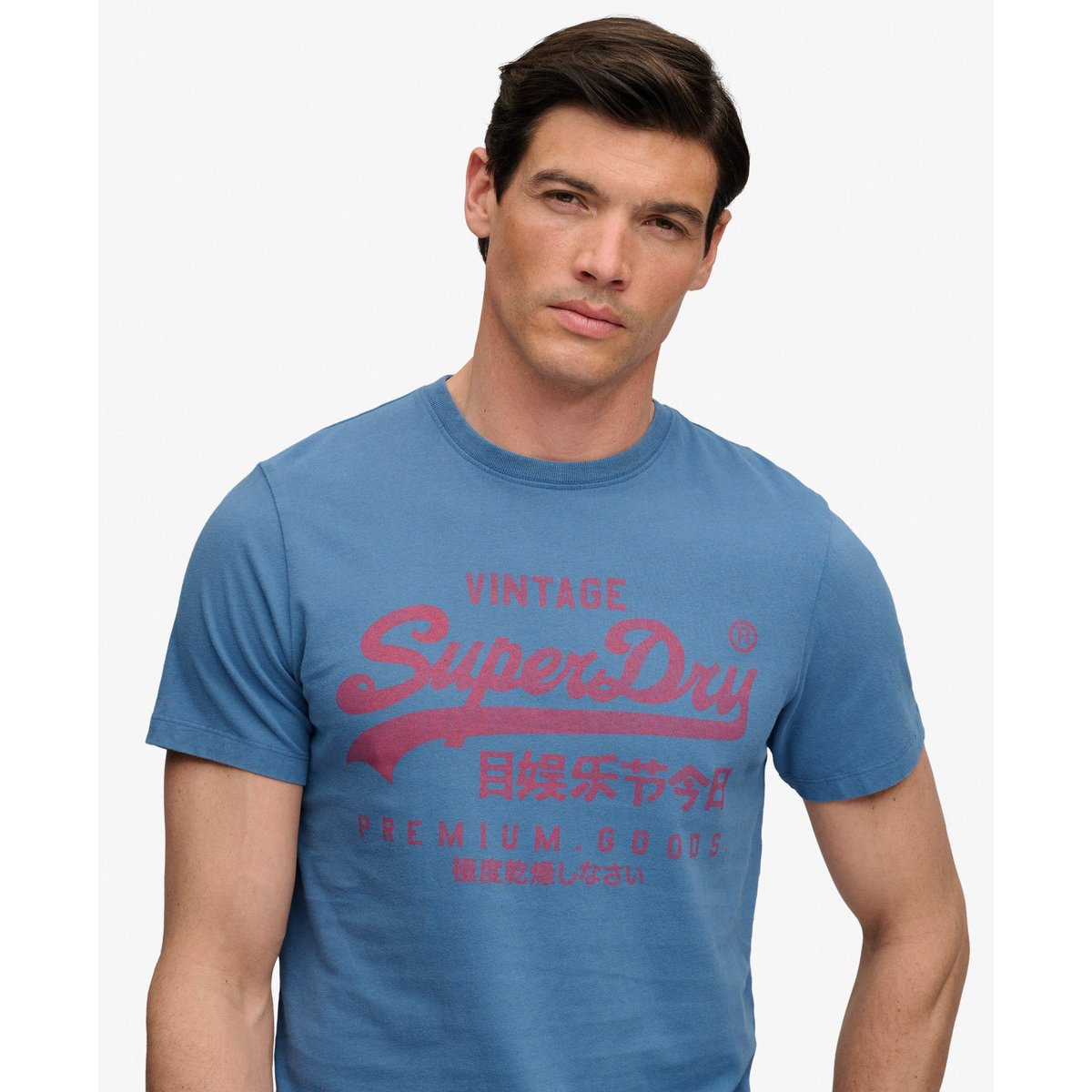 T-shirt Vintage Logo Classique bleu de saxe, SUPERDRY