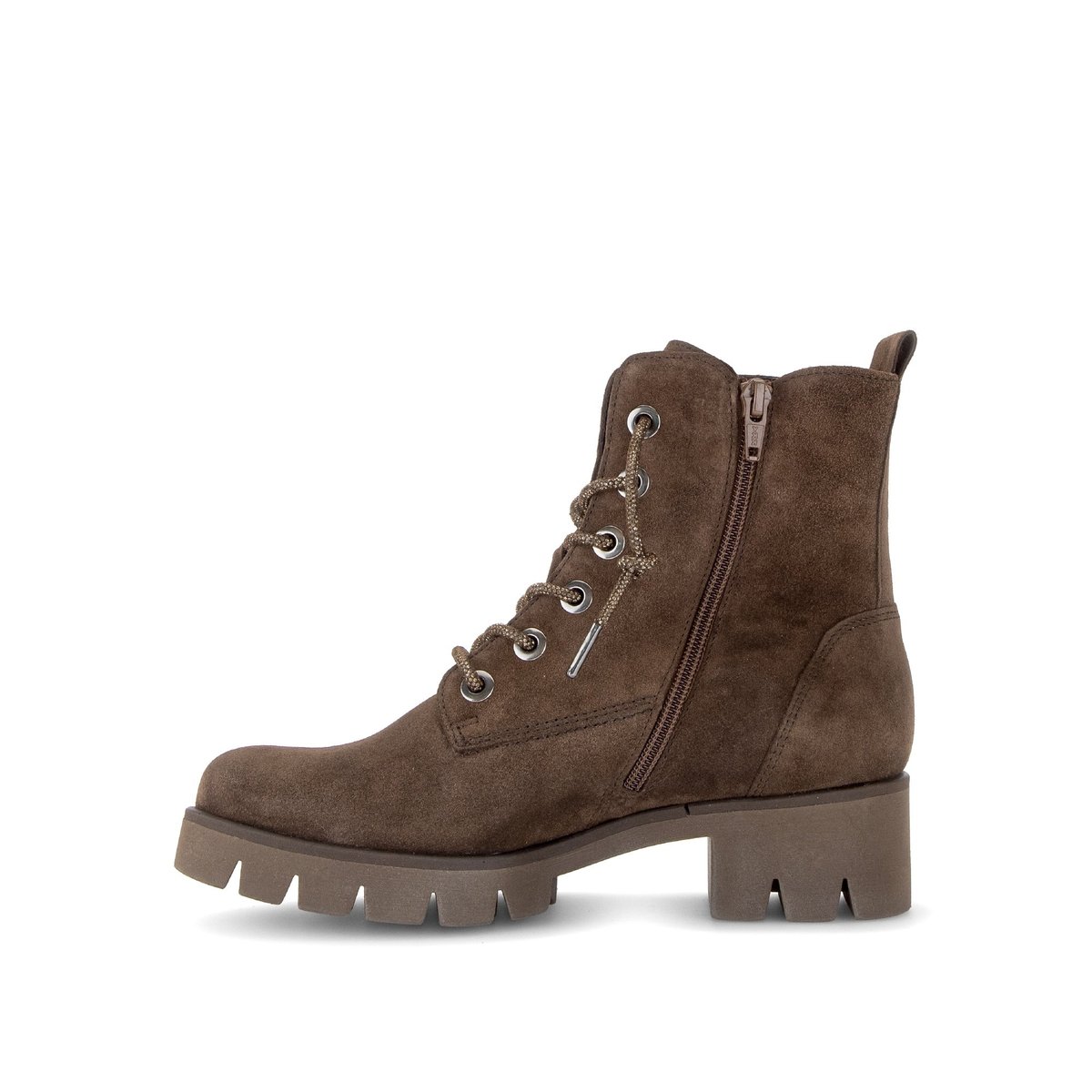 Bottines en cuir à talon décroché marron velours, GABOR