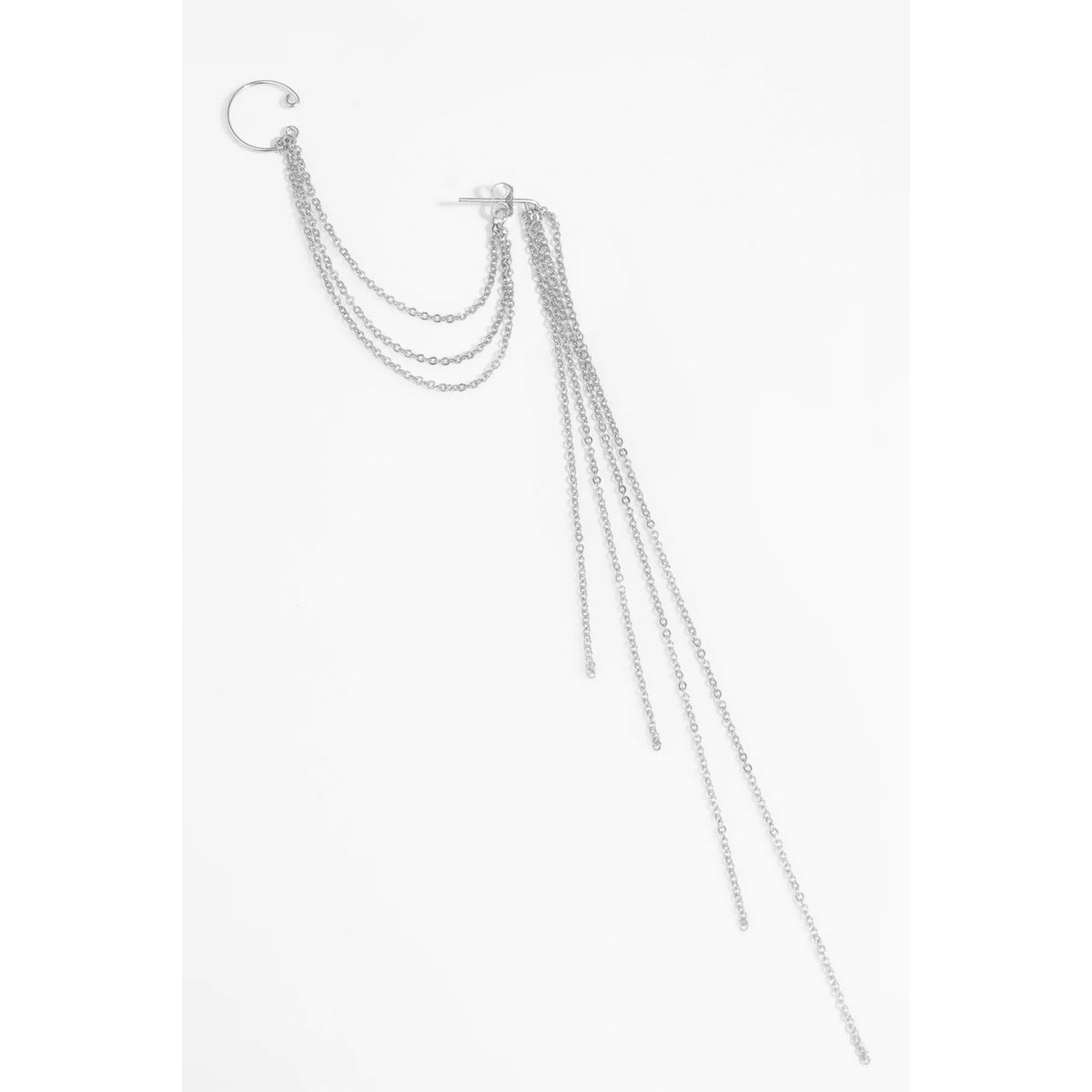 Bijou d'oreille triple Chaînes - Argent argent / tanzanite, YAY PARIS