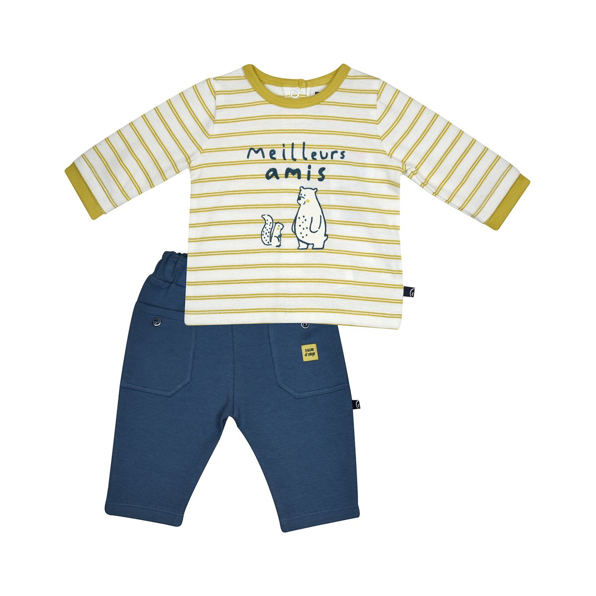 Ensemble tshirt pantalon mathieu blanc, SUCRE D'ORGE