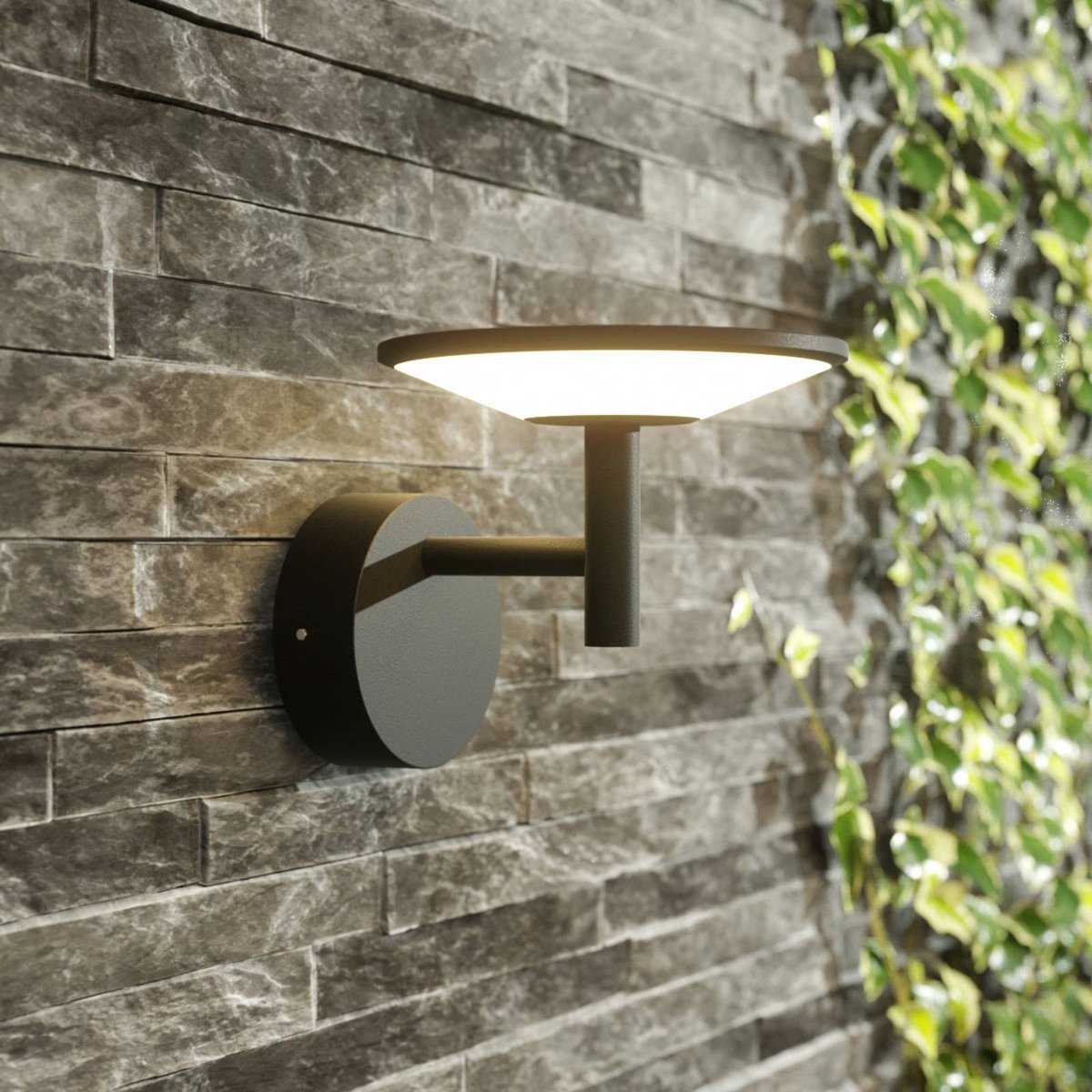 Applique extérieure en aluminium moderneLED anthracite, opale, LUCANDE