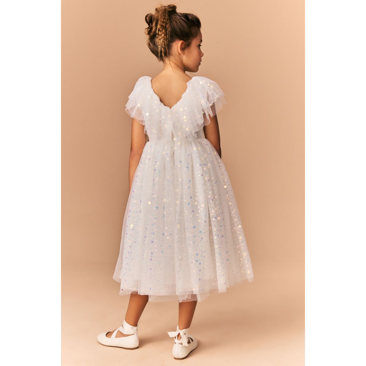 Robe de soirée à sequins blanc, NEXT