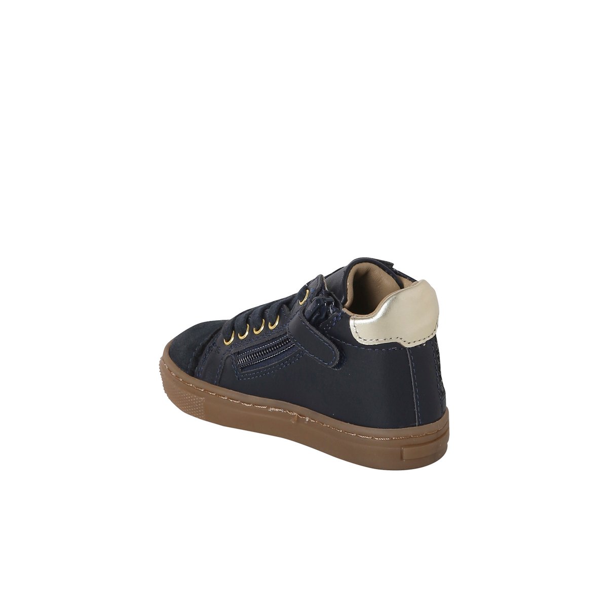 Baskets bébé cuir zippées marine, VERTBAUDET