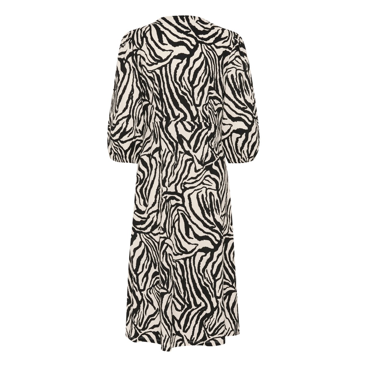 Jersey dress noir turtledove print, KAFFE