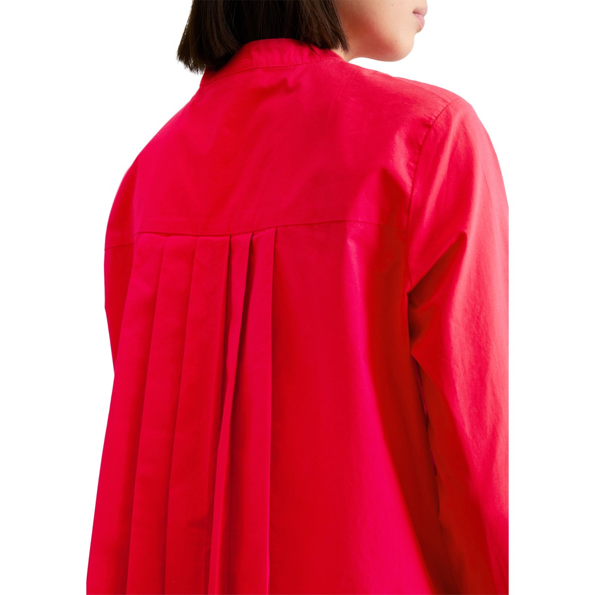 Blouse avec détail de plis regular en pur coton bio rouge clair, MARC O’POLO DENIM
