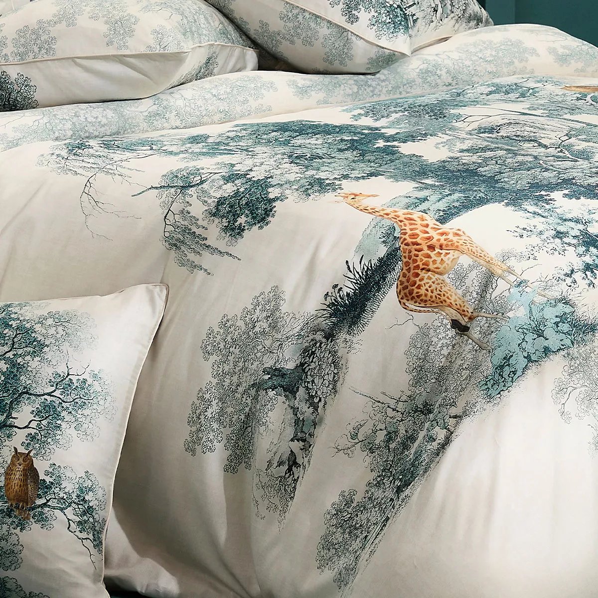 Housse de couette satin de coton UTOPIE encre, GARNIER THIEBAUT