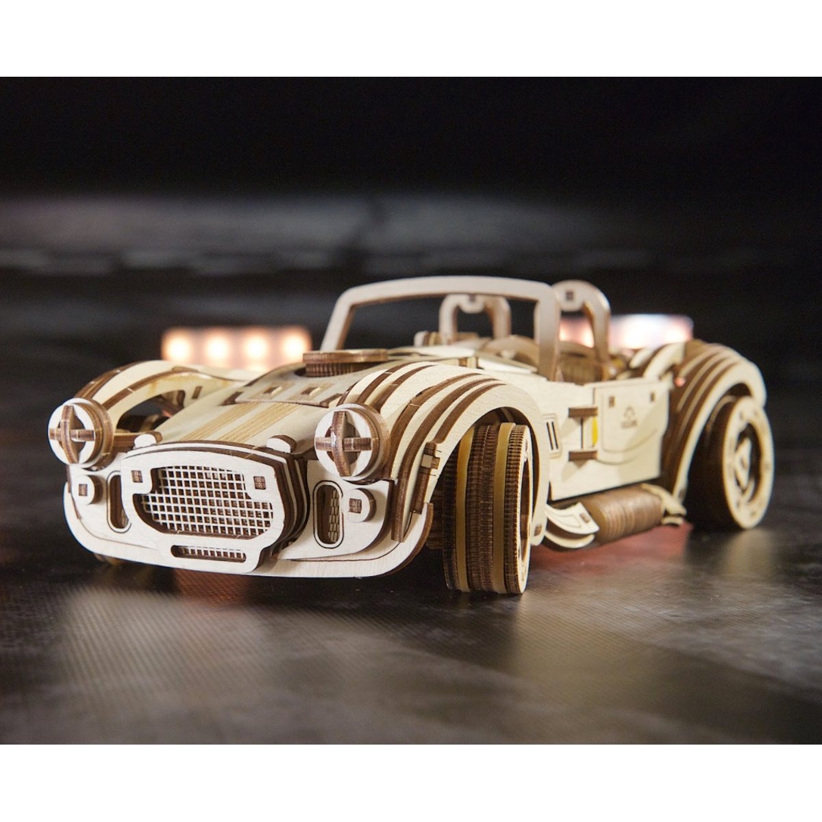 Puzzle 3D Voiture de course Drift Cobra beige, UGEARS