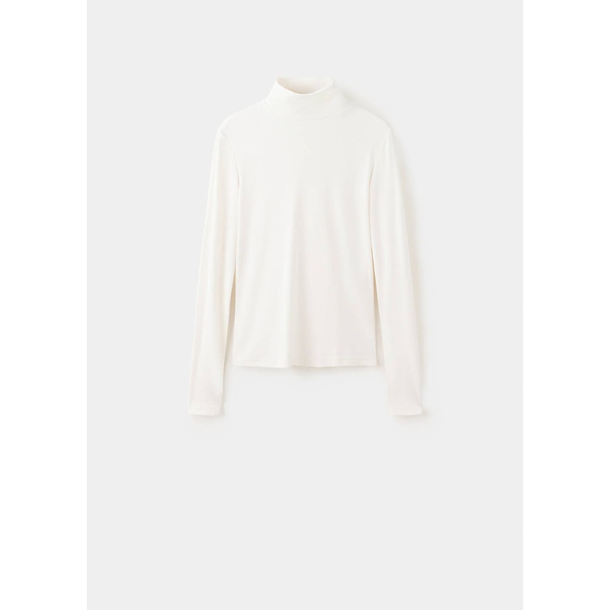 T-shirt à col montant blanc cassé, MANGO