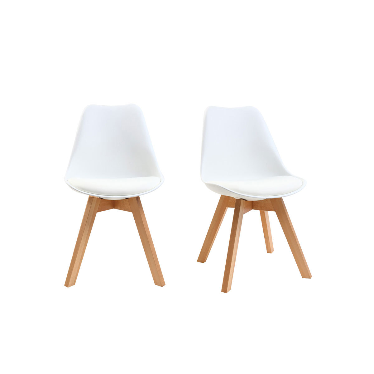 Chaises design (lot de 2) PAULINE blanc, MILIBOO