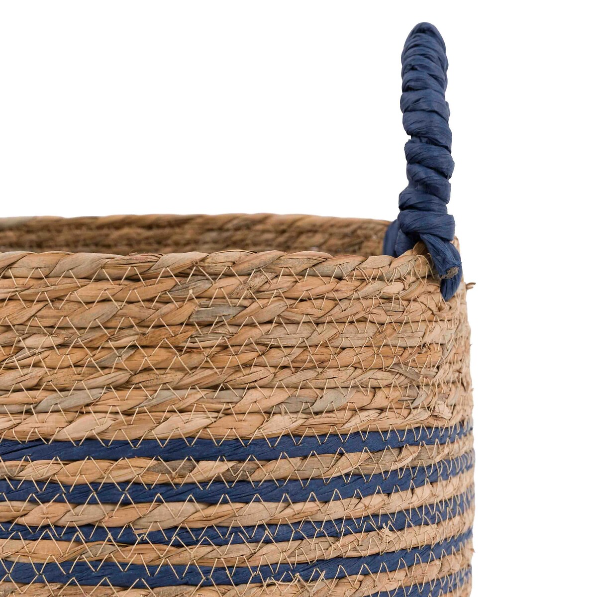 Set of 3 Diso Seagrass Basket in Blue Stripe blue, ÉDITÉ