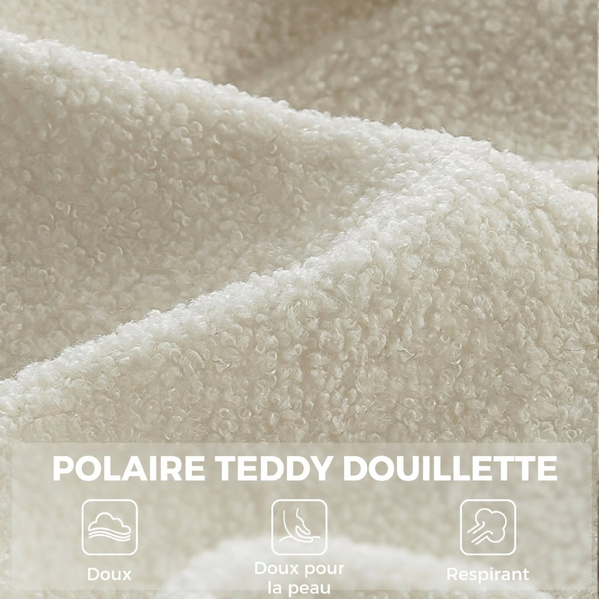 Fauteuil d'appoint avec repose-pieds Peluche beige, HOMCOM