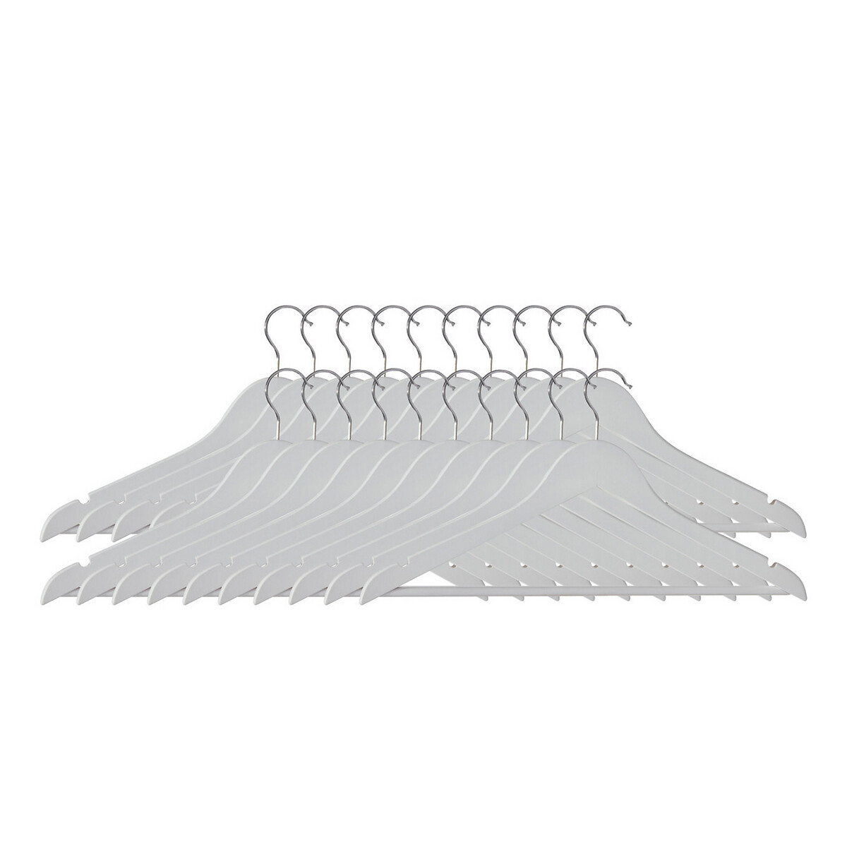Set of 20 Coat Hangers in Matte White Wood white, SO'HOME