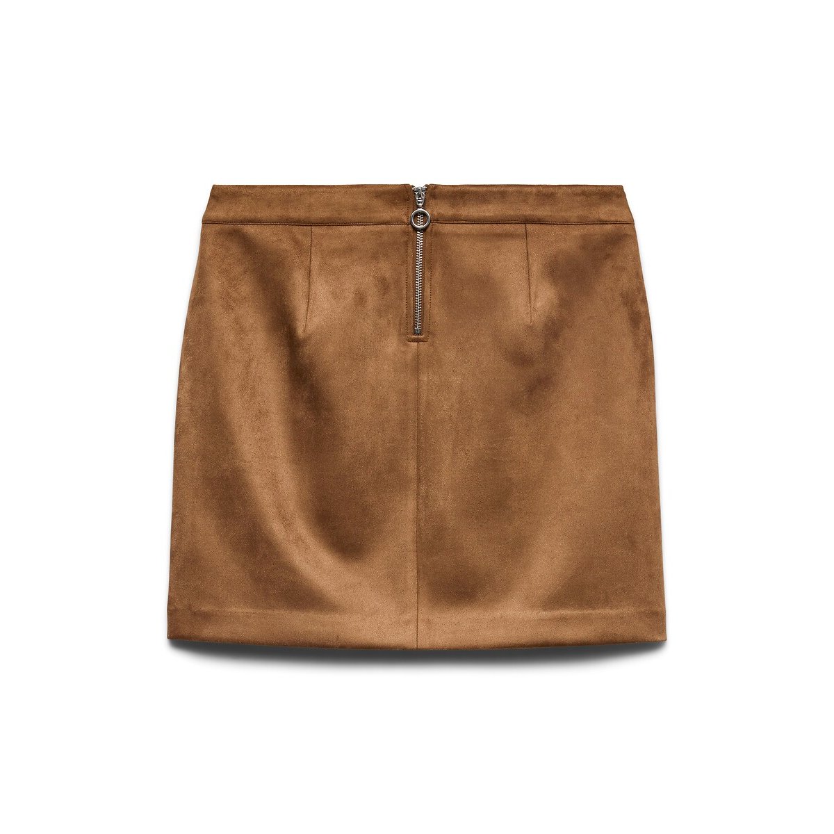 Gonna corta dritta in camoscio cammello, VERO MODA