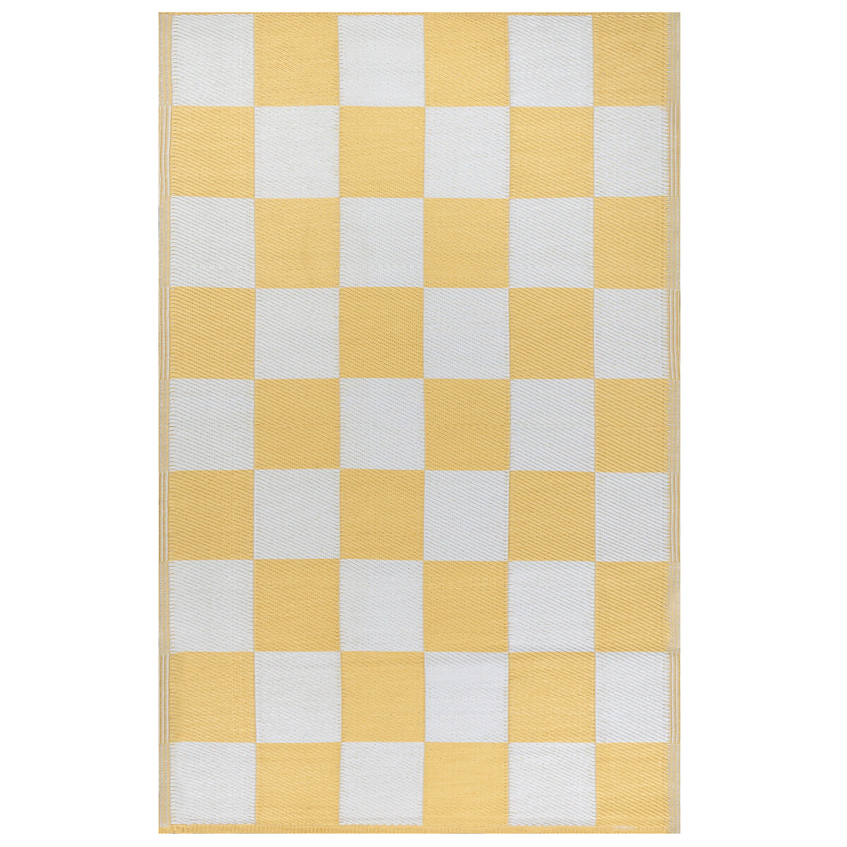Checkerboard Recycled Indoor/Outdoor Rug yellow, FURN.