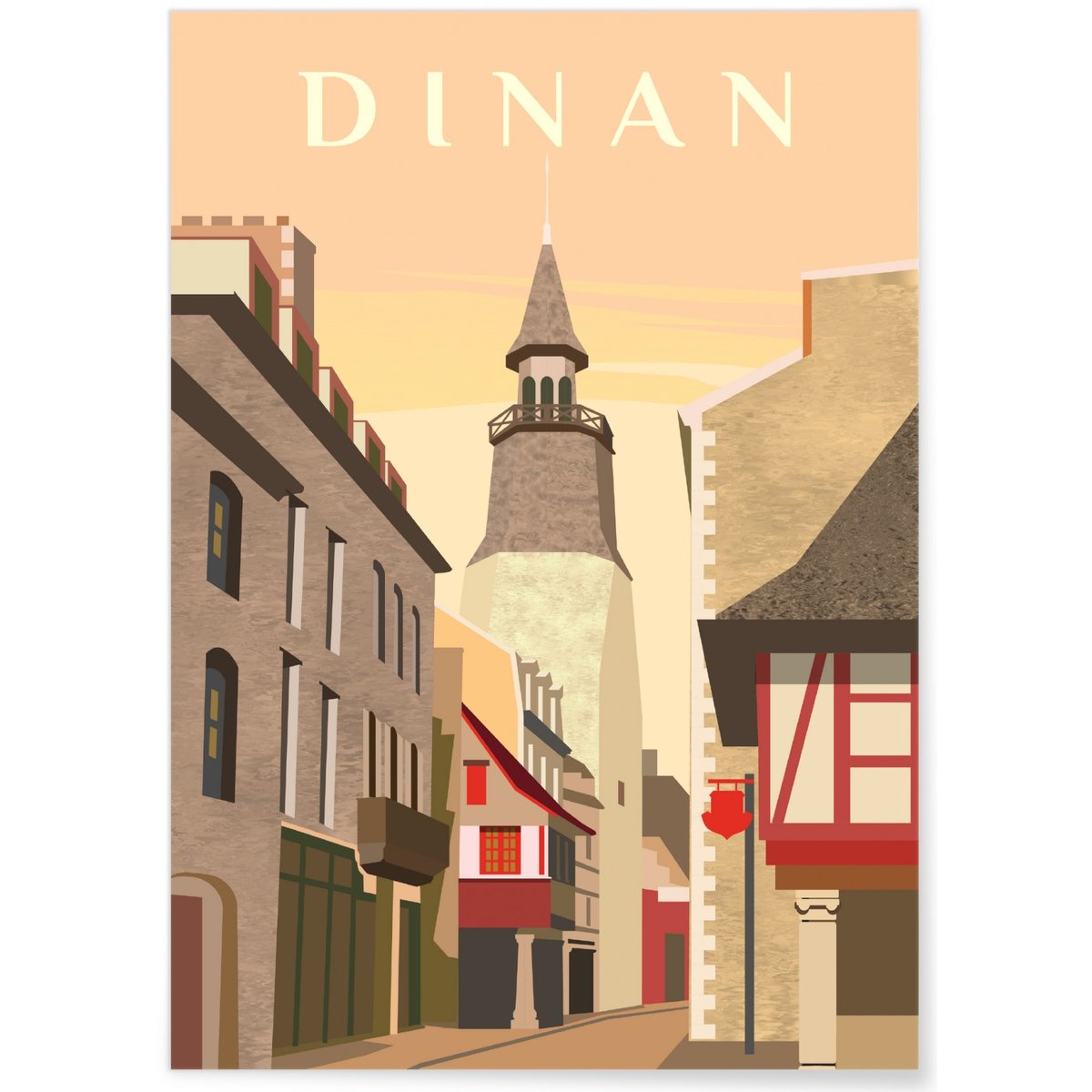 Affiche ville Dinan blanc, L'AFFICHERIE