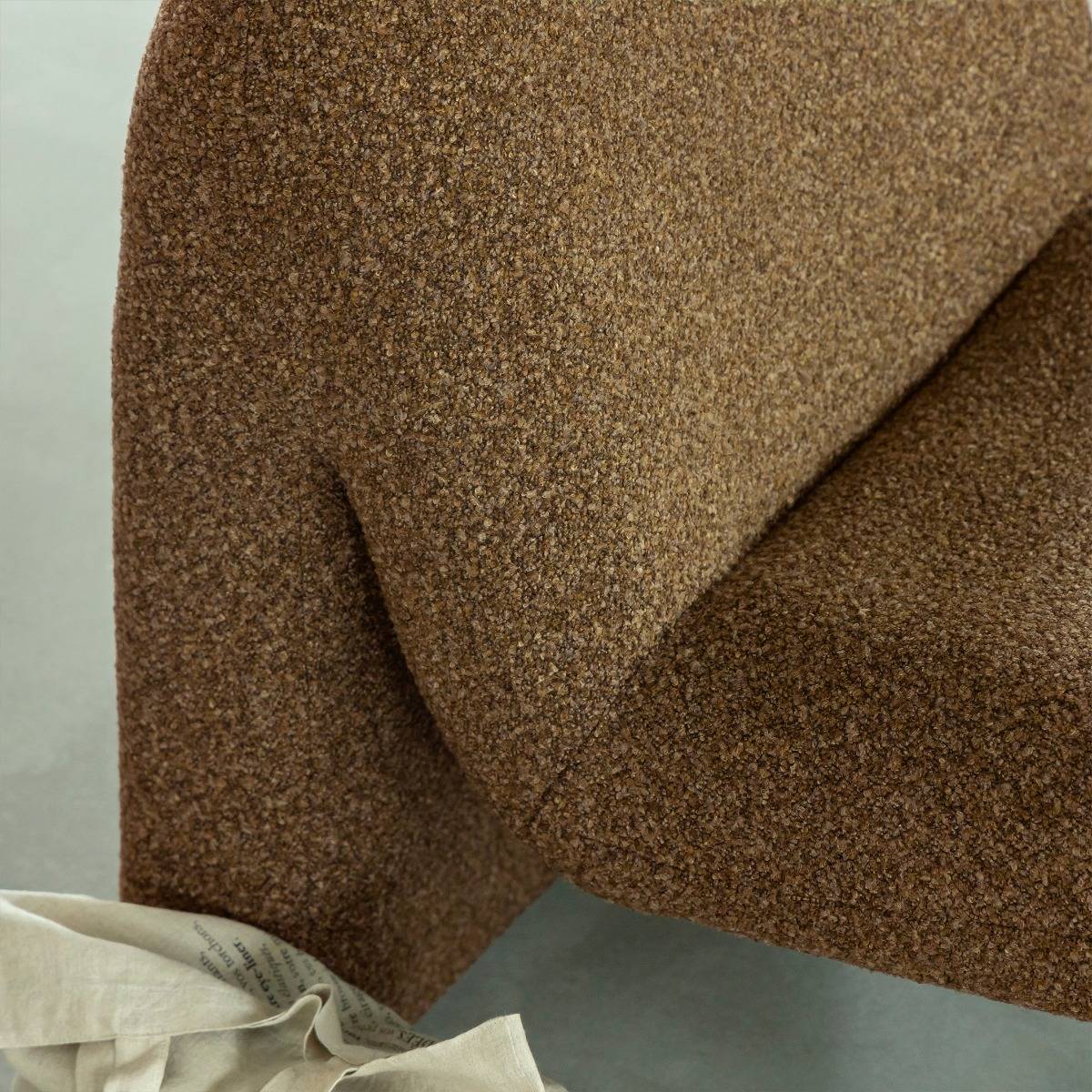 Fauteuil en tissu bouclette LUDOVIC marron, MADE IN MEUBLES 