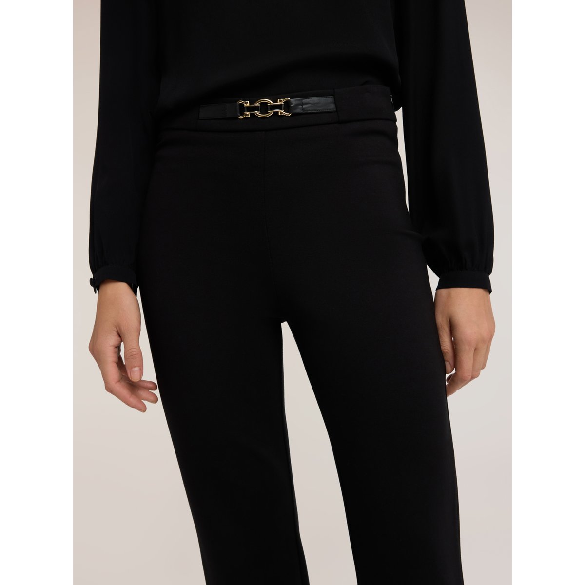Pantalon flare avec ceinture noir, MOTIVI